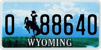 WY license plate 08864O