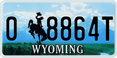 WY license plate 08864T