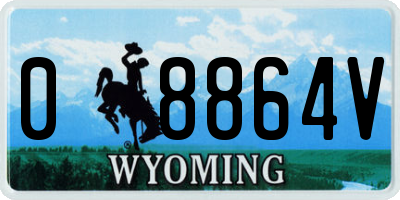 WY license plate 08864V
