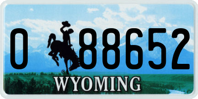 WY license plate 088652