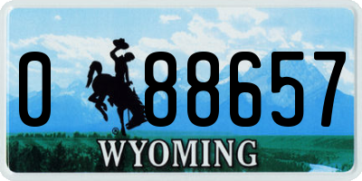 WY license plate 088657