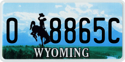 WY license plate 08865C