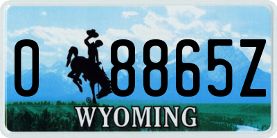 WY license plate 08865Z