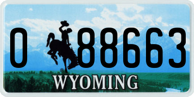 WY license plate 088663