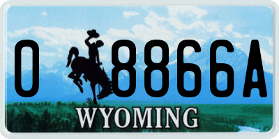 WY license plate 08866A