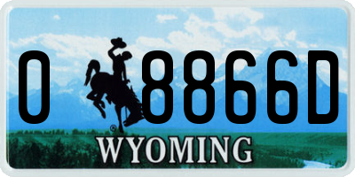 WY license plate 08866D