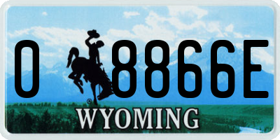 WY license plate 08866E