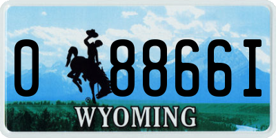 WY license plate 08866I