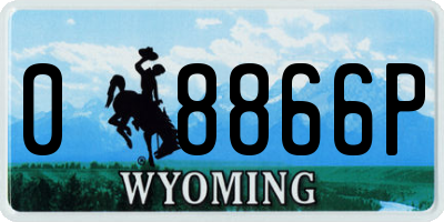 WY license plate 08866P