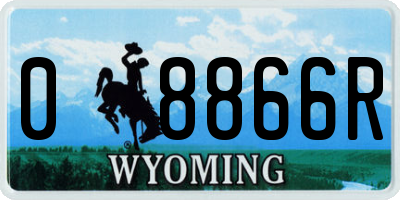 WY license plate 08866R