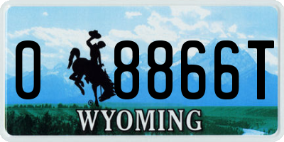 WY license plate 08866T