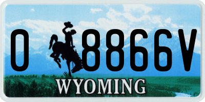 WY license plate 08866V