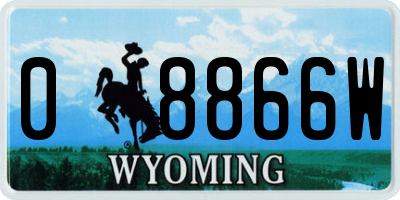 WY license plate 08866W