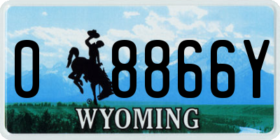 WY license plate 08866Y