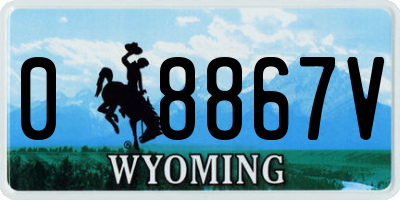 WY license plate 08867V
