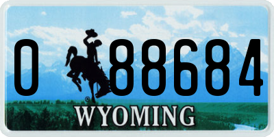 WY license plate 088684