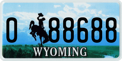 WY license plate 088688