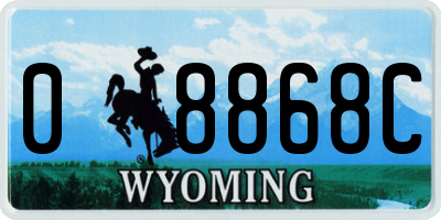 WY license plate 08868C