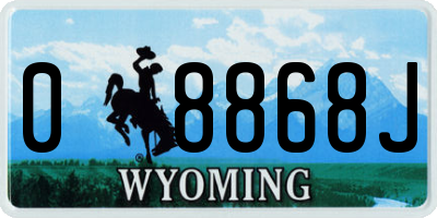 WY license plate 08868J