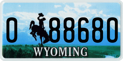 WY license plate 08868O