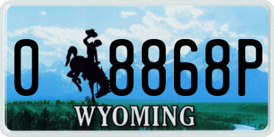 WY license plate 08868P