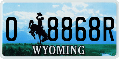WY license plate 08868R