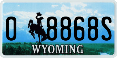 WY license plate 08868S