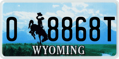 WY license plate 08868T