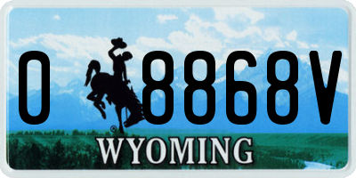 WY license plate 08868V