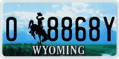 WY license plate 08868Y