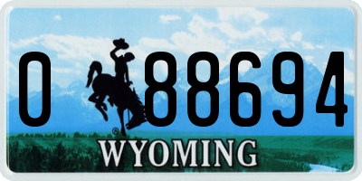 WY license plate 088694