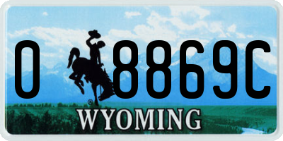 WY license plate 08869C