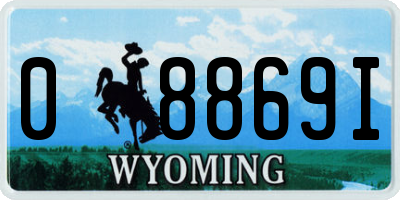 WY license plate 08869I