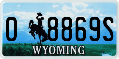 WY license plate 08869S