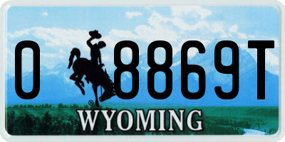WY license plate 08869T