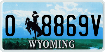 WY license plate 08869V