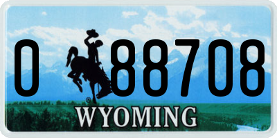 WY license plate 088708