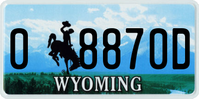 WY license plate 08870D