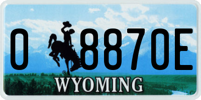 WY license plate 08870E
