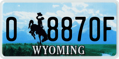 WY license plate 08870F