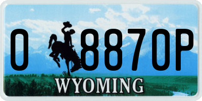 WY license plate 08870P