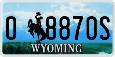WY license plate 08870S