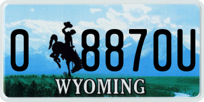 WY license plate 08870U
