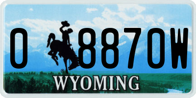WY license plate 08870W