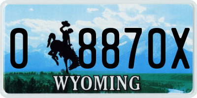 WY license plate 08870X