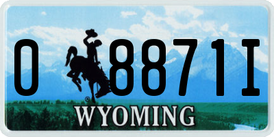 WY license plate 08871I