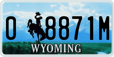 WY license plate 08871M