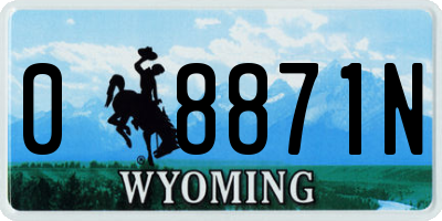 WY license plate 08871N