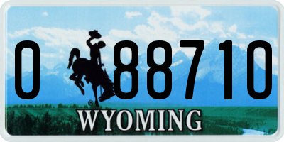 WY license plate 08871O