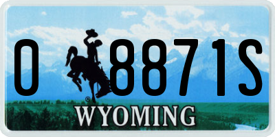 WY license plate 08871S
